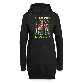 St. Patricks Day Gaming Leprechaun Passez au niveau supérieur - Sweat-shirt à capuche long Femme - noir - Devant