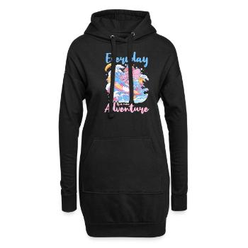Kitesurfen ist ein Abenteuer - Hoodie-Kleid - Schwarz - Vorne