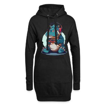 Hippo Videospiel - Hoodie-Kleid - Schwarz - Vorne