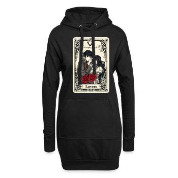 Carte de Tarot sorcellerie occulte Anime Goth - Sweat-shirt à capuche long Femme - noir - Devant