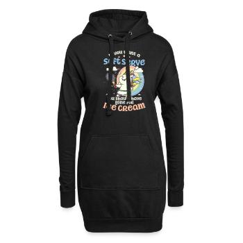 Tennisspieler Niedliches Einhorn Tennis - Hoodie-Kleid - Schwarz - Vorne