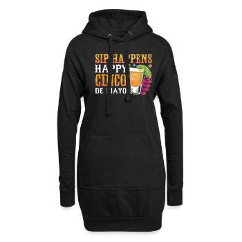 Mexikanische Fiesta Cinco De Mayo - Hoodie-Kleid - Schwarz - Vorne
