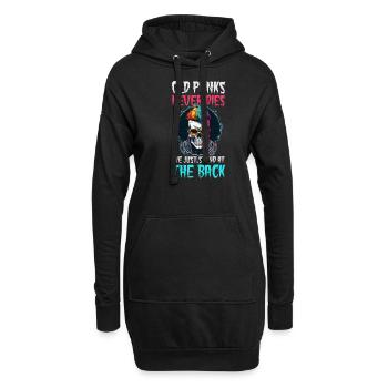 Rockmusik: Alte Punks stehen hinten - Hoodie-Kleid - Schwarz - Vorne