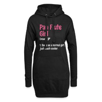 Pan flûte fille Pan flûtiste fanfare musique ins - Sweat-shirt à capuche long Femme - noir - Devant