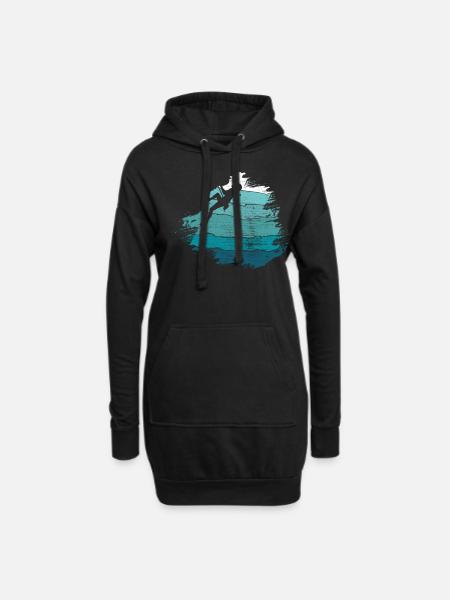 Vintage Wall Climbing Boulder Bouldering - Hoodie Dress - black