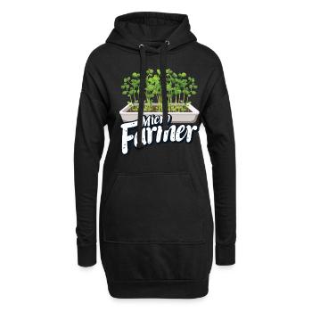 Microgreen Agriculture Gartenarbeit - Hoodie-Kleid - Schwarz - Vorne