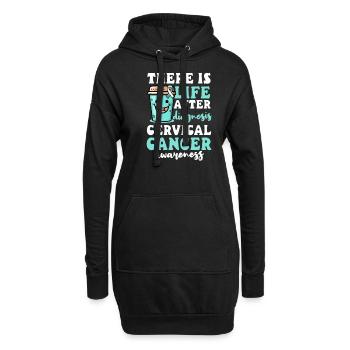 Bewusstsein für Gebärmutterhalskrebs Das Leben nach der Diagnose - Hoodie-Kleid - Schwarz - Vorne