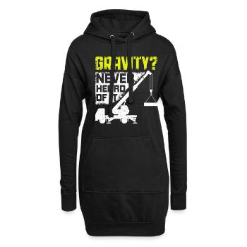 Gravité? Je n’en ai jamais entendu parler - Funny Crane Driver - Sweat-shirt à capuche long Femme - noir - Devant