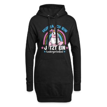 Kindergarten Hurra Ich Bin Jetzt Ein - Hoodie-Kleid - Schwarz - Vorne