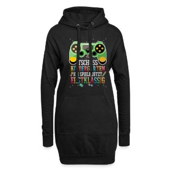 Tschüss Kindergarten Ich Spiele Jetzt Erstklassig - Hoodie-Kleid - Schwarz - Vorne
