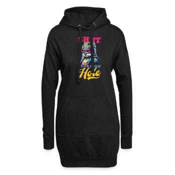 Cornhole Schließe dein Maisloch - Hoodie-Kleid - Schwarz - Vorne