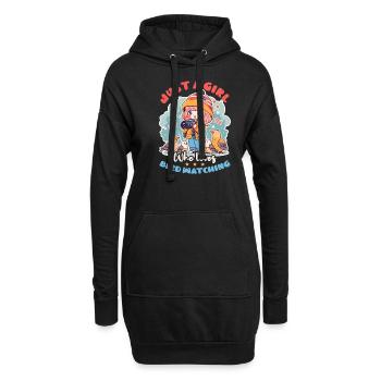 Une fille ornithologue amateur adore observer les oiseaux - Sweat-shirt à capuche long Femme - noir - Devant