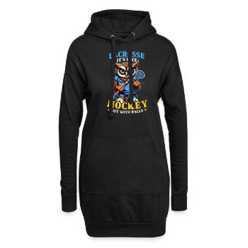 Lacrosse Coach wie Hokey, aber mit Bällen Eule - Hoodie-Kleid - Schwarz - Vorne