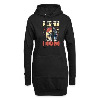 Le joueur préféré de maman de football appelle maman - Sweat-shirt à capuche long Femme - noir - Devant