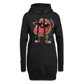 Pastèque - Sweat-shirt à capuche long Femme - noir - Devant