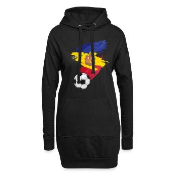 Andorre Soccer Football Drapeau - Sweat-shirt à capuche long Femme - noir - Devant