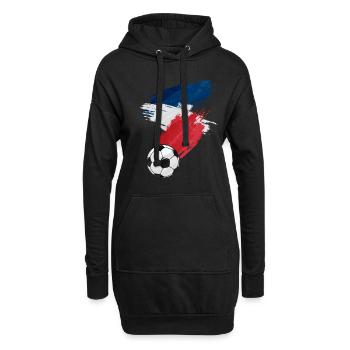 Frankreich Fußball Fußball Flagge - Hoodie-Kleid - Schwarz - Vorne