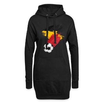 Belgique Soccer Football Drapeau - Sweat-shirt à capuche long Femme - noir - Devant