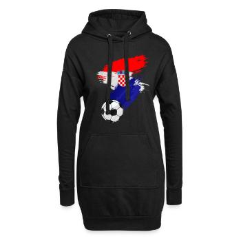 Kroatien Fußball Flagge - Hoodie-Kleid - Schwarz - Vorne
