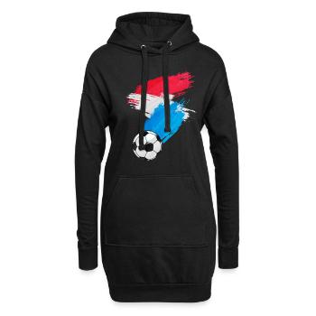Drapeau du Luxembourg Football - Sweat-shirt à capuche long Femme - noir - Devant