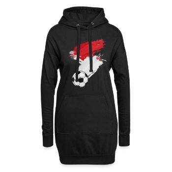 Monaco Soccer Drapeau de Football - Sweat-shirt à capuche long Femme - noir - Devant