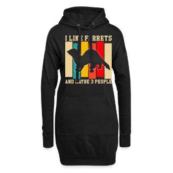 Ferret Paws Frettchenliebhaber-kleidung Für Männer - Hoodie-Kleid - Schwarz - Vorne