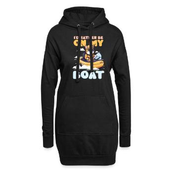 Bootfahren Lieber auf meinem Boot - Hoodie-Kleid - Schwarz - Vorne