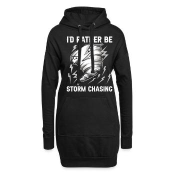 Je préférerais être Storm Chasing Tornado Hurricane - Sweat-shirt à capuche long Femme - noir - Devant