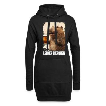 Taupe à la bière délicieuse - Sweat-shirt à capuche long Femme - noir - Devant