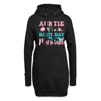 Tante Des Geburtstags-meerjungfrau-designs - Hoodie-Kleid - Schwarz - Vorne