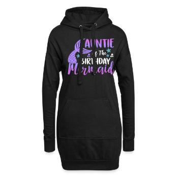 Tante Des Geburtstags-meerjungfrau-designs - Hoodie-Kleid - Schwarz - Vorne