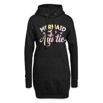 Meerjungfrau Tante Lustige Tante Frauen - Hoodie-Kleid - Schwarz - Vorne