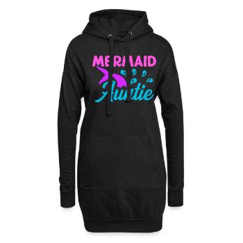 Meerjungfrau Tante Lustige Tante Frauen - Hoodie-Kleid - Schwarz - Vorne