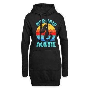 Meerjungfrau Tante Lustige Tante Frauen - Hoodie-Kleid - Schwarz - Vorne