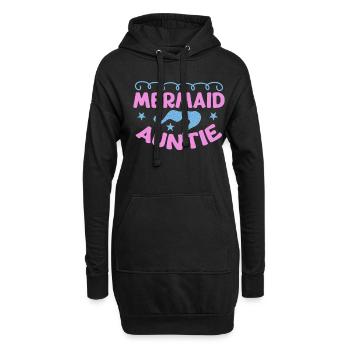 Meerjungfrau Tante Lustige Tante Frauen - Hoodie-Kleid - Schwarz - Vorne