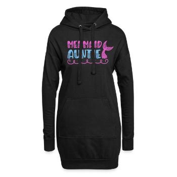 Meerjungfrau Tante Lustige Tante Frauen - Hoodie-Kleid - Schwarz - Vorne