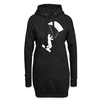 Kitesurfing - Hoodie-Kleid - Schwarz - Vorne