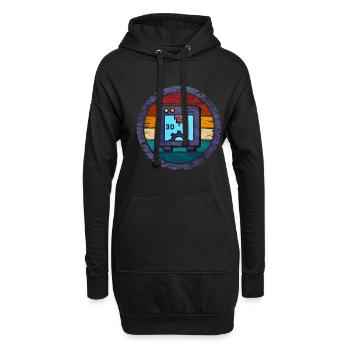Impression 3D - Sweat-shirt à capuche long Femme - noir - Devant