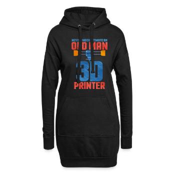 Impression 3D - Sweat-shirt à capuche long Femme - noir - Devant