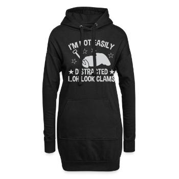 Conception de coquille de palourde creusant des fruits de mer - Sweat-shirt à capuche long Femme - noir - Devant