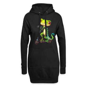 Gecko Roller - Hoodie-Kleid - Schwarz - Vorne