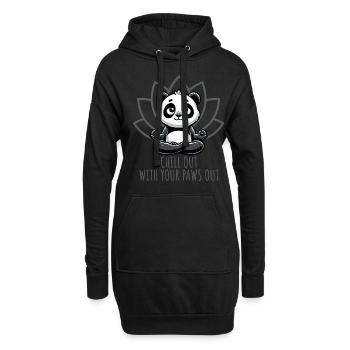 Chill Out With Your Paws Out Panda Yoga - Hoodie-Kleid - Schwarz - Vorne