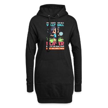 Papa de volley-ball Papa le plus précieux - Sweat-shirt à capuche long Femme - noir - Devant