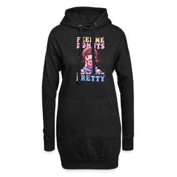 Donut Nourrissez-moi des beignets - Sweat-shirt à capuche long Femme - noir - Devant