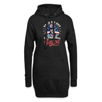 4. Juli Baseball zum Mitnehmen zum Ballspiel - Hoodie-Kleid - Schwarz - Vorne