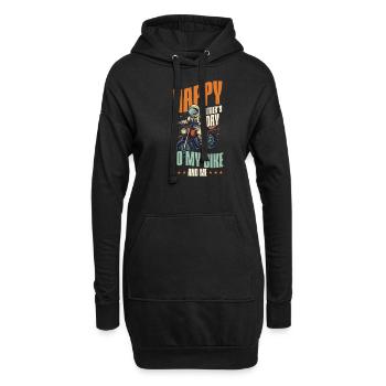 Motorrad Papa Zu Meinem Motorrad Und Mir - Hoodie-Kleid - Schwarz - Vorne