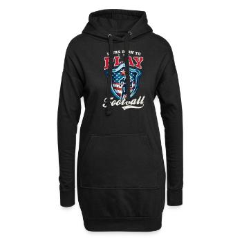 4 juillet Football Né Pour Jouer Au Football - Sweat-shirt à capuche long Femme - noir - Devant