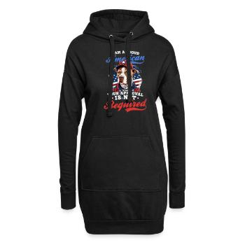 4. Juli Baseball Stolzer Amerikaner No Aproval - Hoodie-Kleid - Schwarz - Vorne