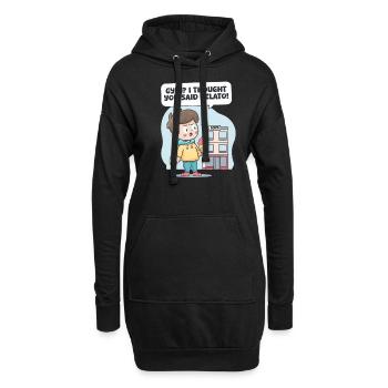 Eisliebhaber-Fitnessstudio? Ich dachte, du hättest Gelato gesagt! - Hoodie-Kleid - Schwarz - Vorne