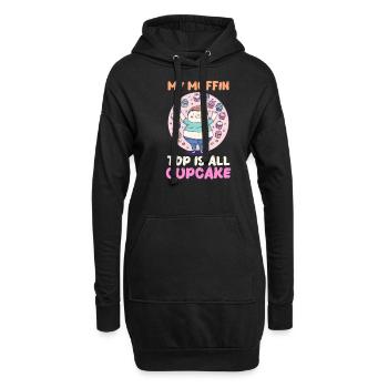 Cupcake Lover My Muffin Top is All Cupcake - Sweat-shirt à capuche long Femme - noir - Devant
